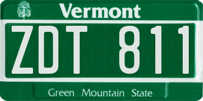 VT license plate ZDT811