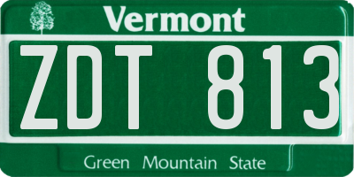 VT license plate ZDT813