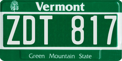 VT license plate ZDT817