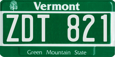 VT license plate ZDT821