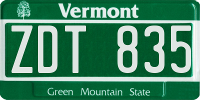 VT license plate ZDT835