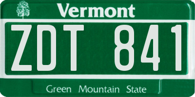 VT license plate ZDT841