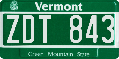 VT license plate ZDT843