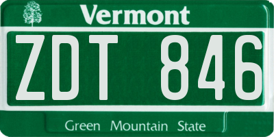 VT license plate ZDT846