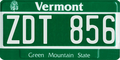VT license plate ZDT856