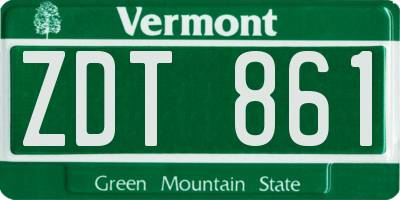 VT license plate ZDT861