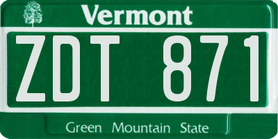 VT license plate ZDT871