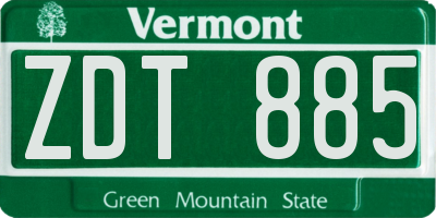 VT license plate ZDT885