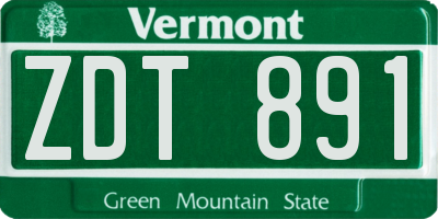 VT license plate ZDT891