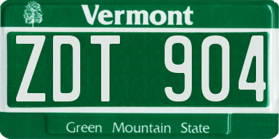 VT license plate ZDT904