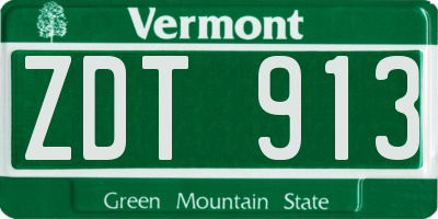 VT license plate ZDT913