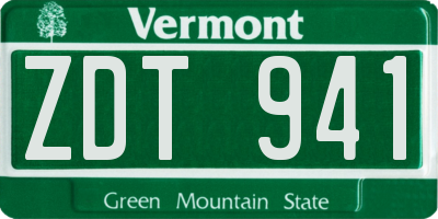 VT license plate ZDT941