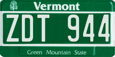 VT license plate ZDT944