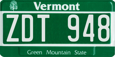 VT license plate ZDT948