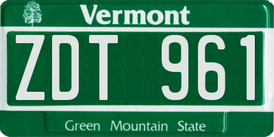 VT license plate ZDT961