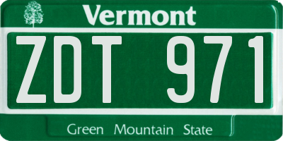 VT license plate ZDT971
