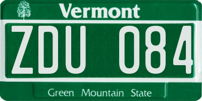 VT license plate ZDU084