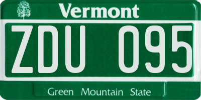 VT license plate ZDU095