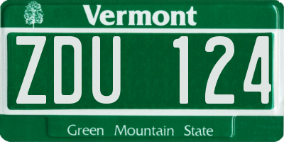 VT license plate ZDU124