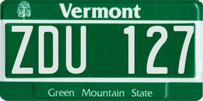 VT license plate ZDU127