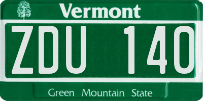 VT license plate ZDU140