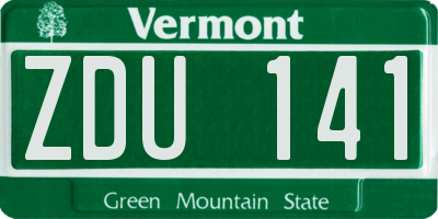VT license plate ZDU141