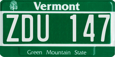 VT license plate ZDU147