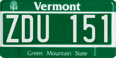 VT license plate ZDU151