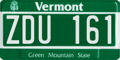 VT license plate ZDU161