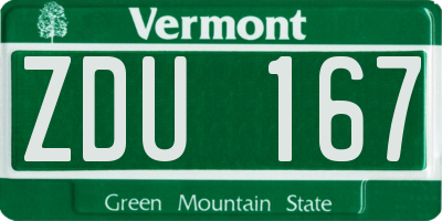 VT license plate ZDU167
