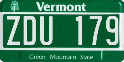 VT license plate ZDU179