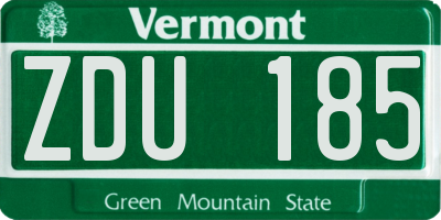 VT license plate ZDU185