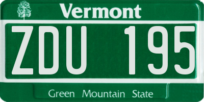 VT license plate ZDU195