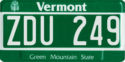 VT license plate ZDU249