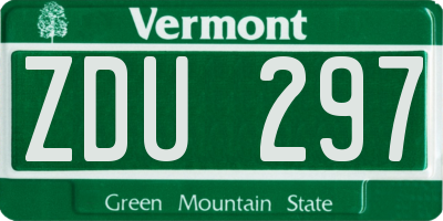 VT license plate ZDU297