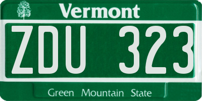 VT license plate ZDU323