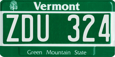 VT license plate ZDU324