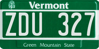 VT license plate ZDU327