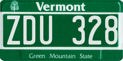 VT license plate ZDU328
