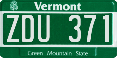 VT license plate ZDU371