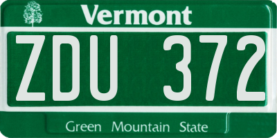 VT license plate ZDU372