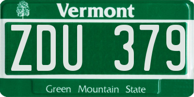 VT license plate ZDU379