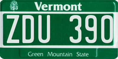 VT license plate ZDU390