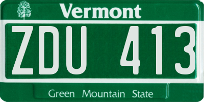 VT license plate ZDU413