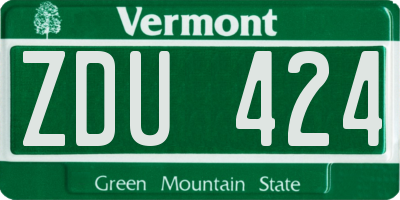 VT license plate ZDU424