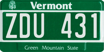 VT license plate ZDU431