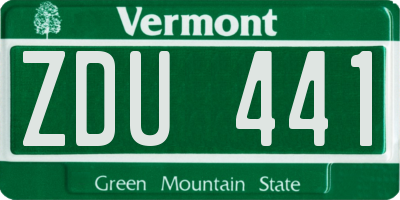 VT license plate ZDU441
