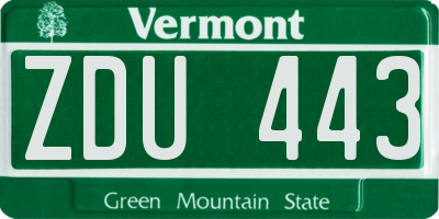 VT license plate ZDU443
