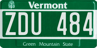 VT license plate ZDU484
