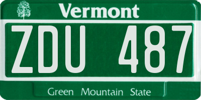 VT license plate ZDU487